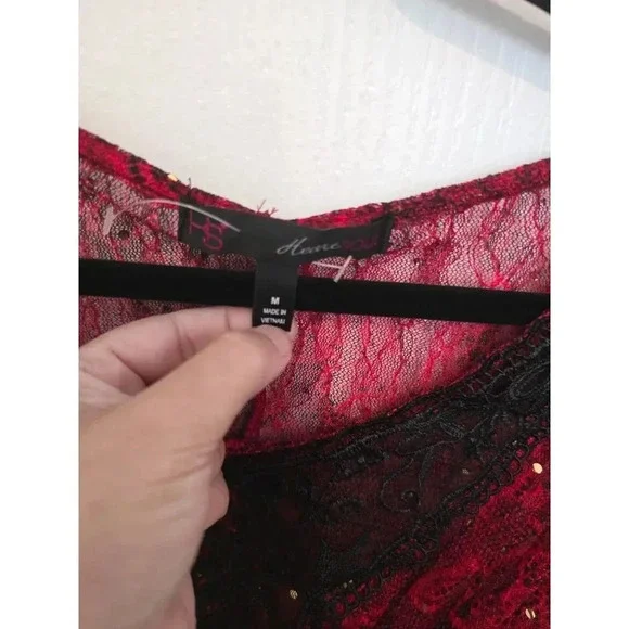 Y2K Heart & Soul Red blouse M - Picture 3 of 6